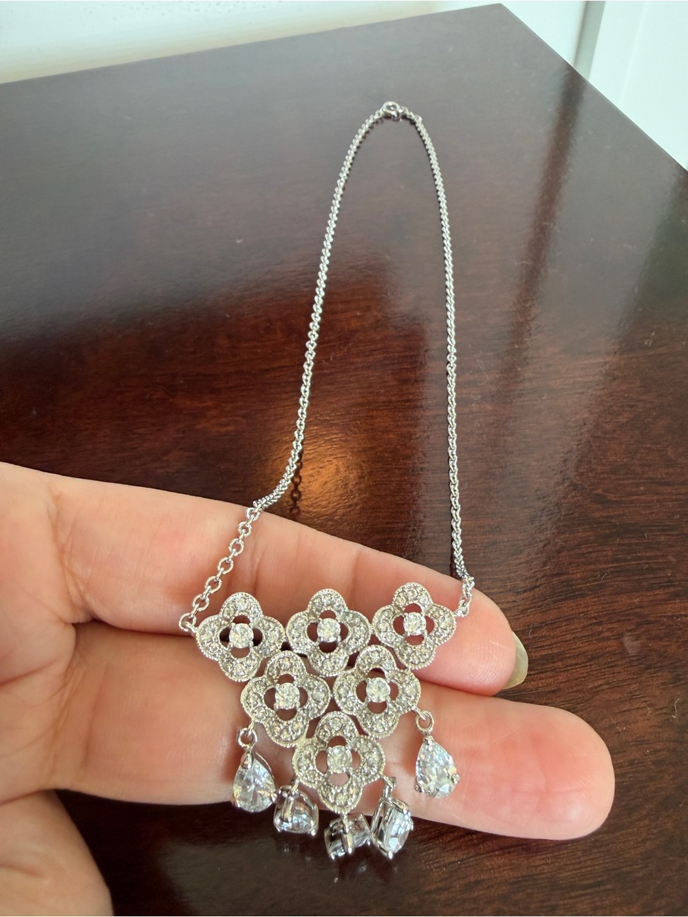 sterling silver cz necklace